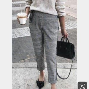 Zara Tapered Plaid Pants